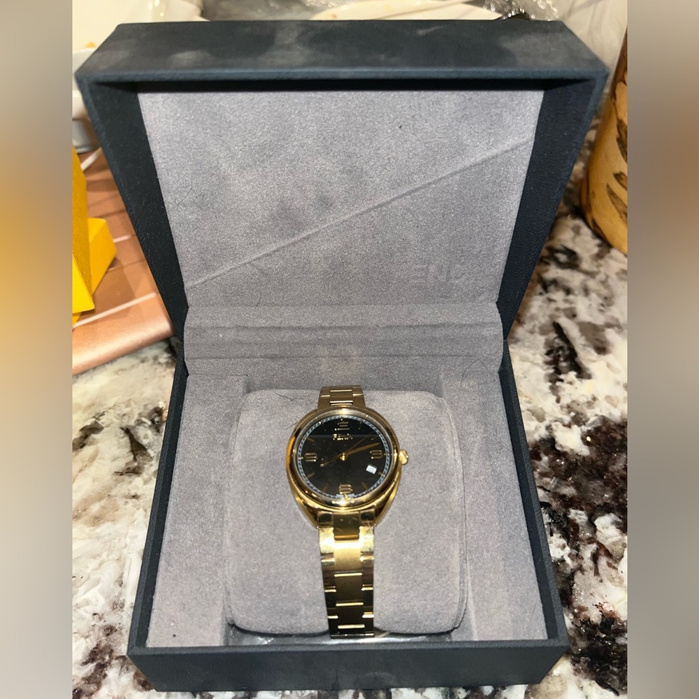 Gold black mens fendi watch